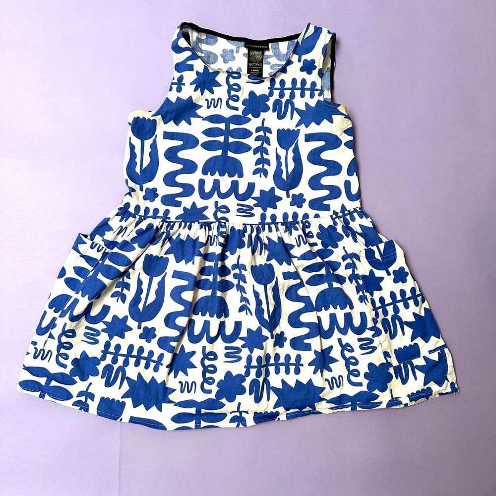 Nooworks Big Pocket Blue and White Mini Dress